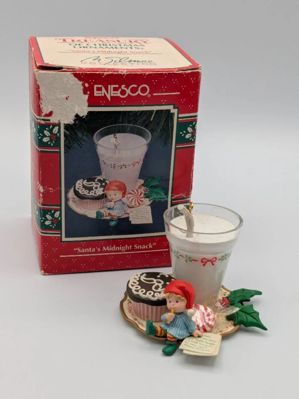Enesco Treasury of Christmas "Santa's Midnight Snack" 1992 Vintage Ornament - Picture 2 of 11